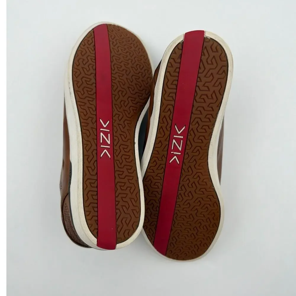 KIZIK New York Mens 9.5 Brown Leather Hands Free Sneakers NWOT Old Money